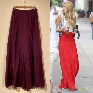 Rag & Bone Purple Silk Maxi Skirt